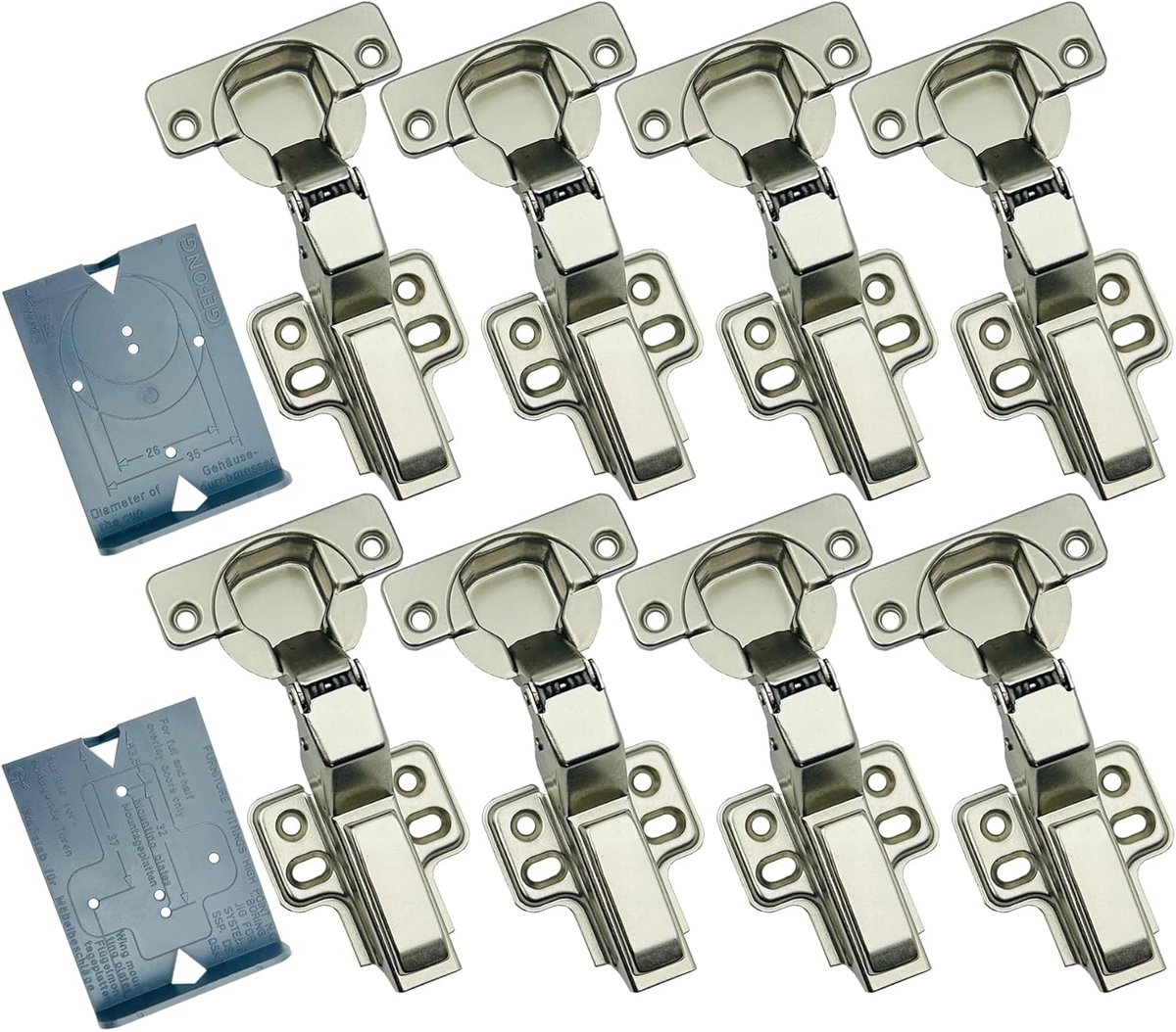 105 Graden Binnenliggend Soft Close Hydraulische Scharnieren 35 mm met Schokdemper Stil Scharnier Bufferen voor Garderobekast en Keukenkastdeur Pak van 8 Stuks