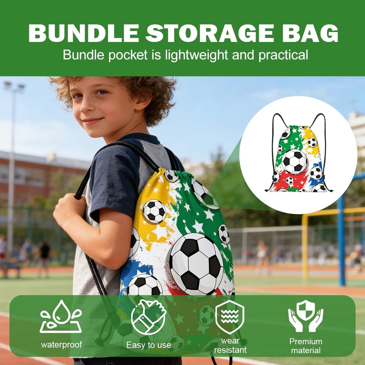 Sporttas met trekkoord, 1 stuk, zwembadtas voor kinderen, waterdicht, opvouwbaar, rugzak met trekkoord, voor dames, heren, trainers, zwemtas, reizen, strand, vakantie