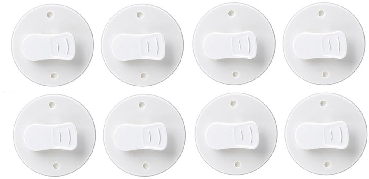 8 stuks douchegordijnklemmen, wit, zelfklevende clips, spatbescherming voor badkamer, gewicht gordijn en magneet, alternatief douchegordijn, haak douchegordijn en douchegordijnring