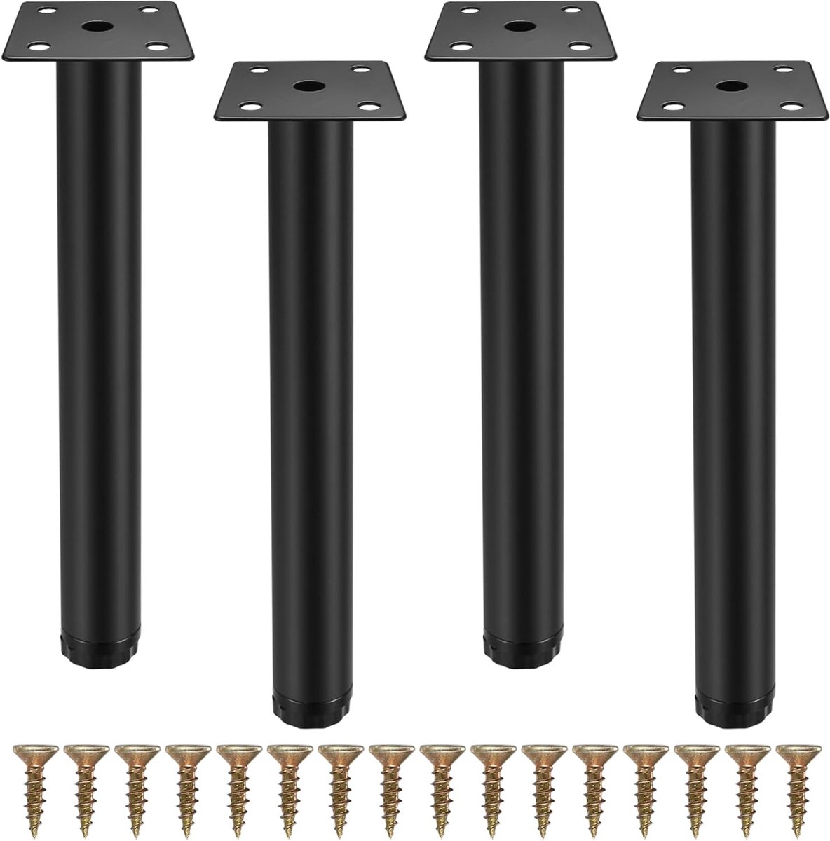 Poten, verstelbaar, metaal, steunpoten, reservepoten voor bank, tafel, stoel, bureau, keuken, kast, 20 cm, 4 stuks