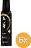 Flacon noir Syoss Curl Mousse 3en1 avec logo doré. Offre 48h de tenue, convient à la méthode curly hair.