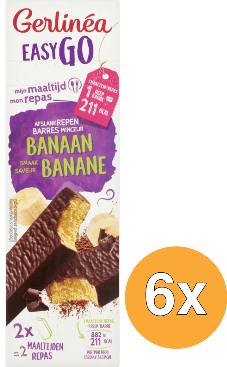Gerlinea Repen Banaan - 6 x 2x58 gr - Voordeelverpakking