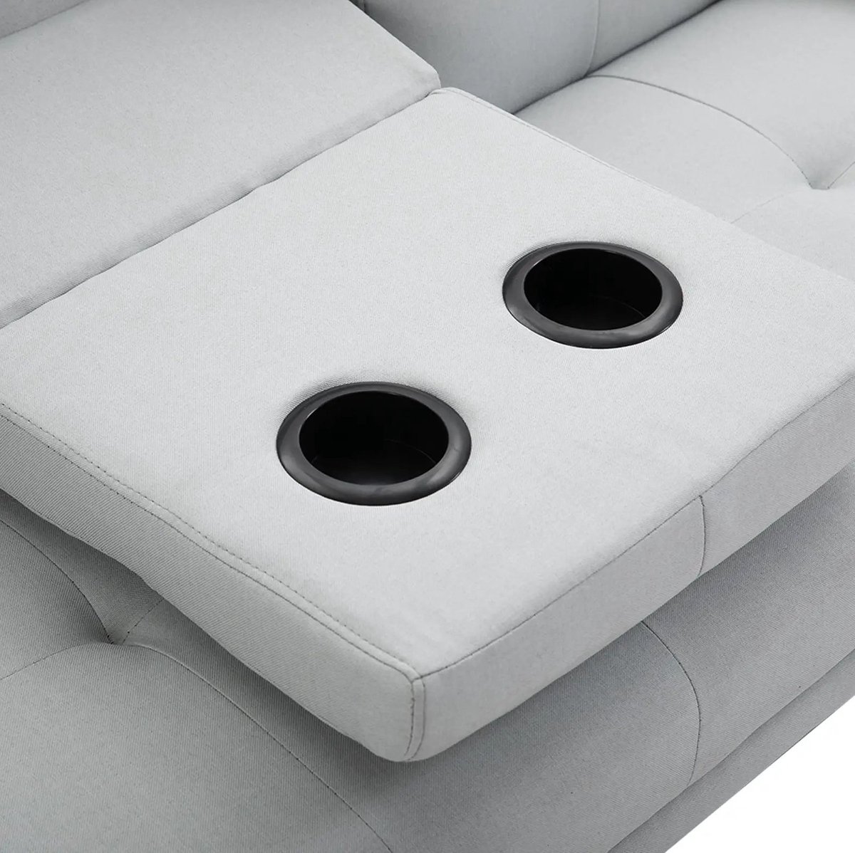 MIVRAY Slaapbank 3-Zits - Verstelbare Rugleuning Met Slaapfunctie - Voor Woonkamer En Logeerkamer - Polyester Lichtgrijs