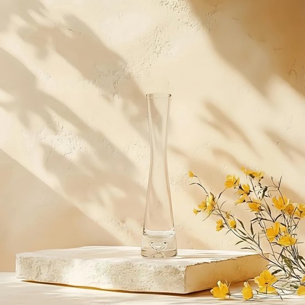 Dailygoods- Bloemvaas Kleine Art - Handgemaakt - Kristalhelder Glas