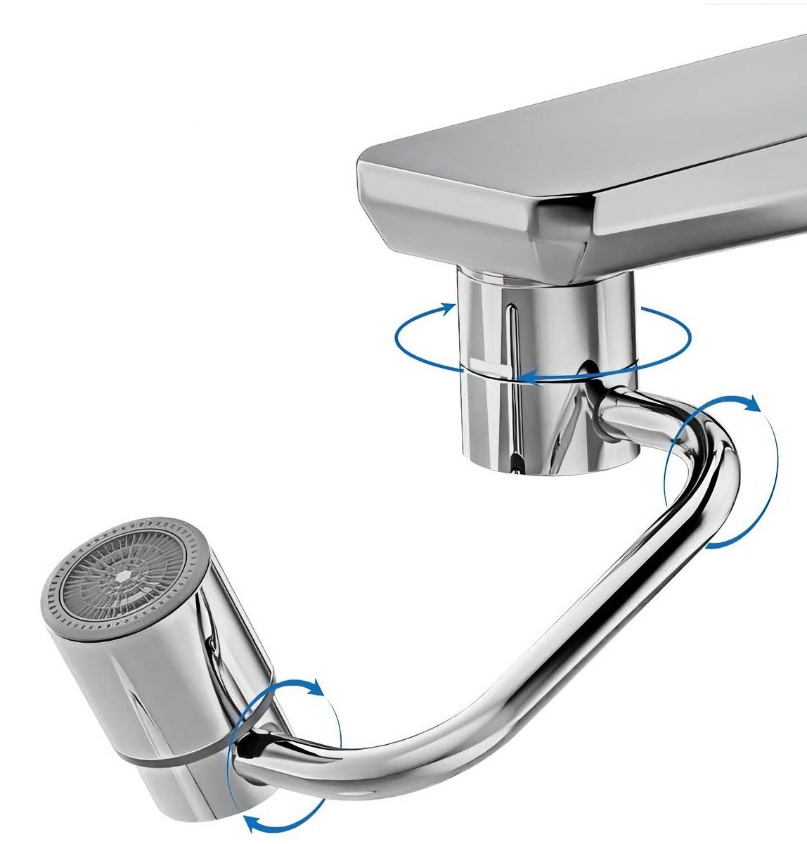 Kraanverlenger met Adapter,Bogoro Kraanopzetstuk,Draaibare Verlenger-beluchter,1440° Draaibare Multifunctionele Verlengkraan met Beluchters,Kranen voor Keukens en Badkamers.