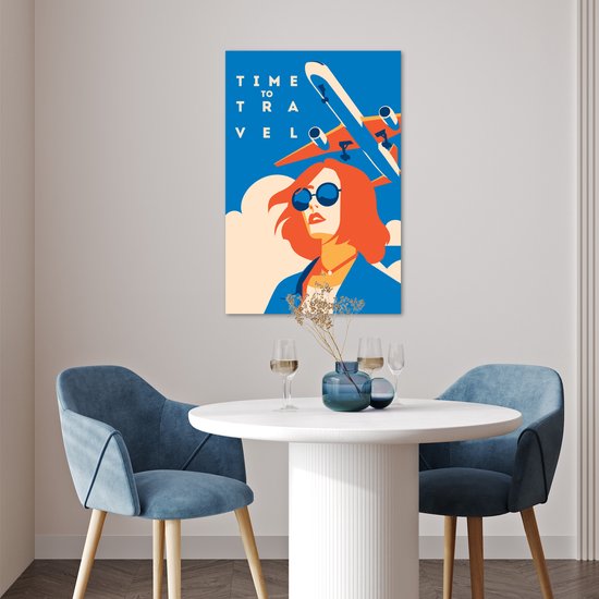 Vol vacances Temps de travel avec une femme 60x90 cm