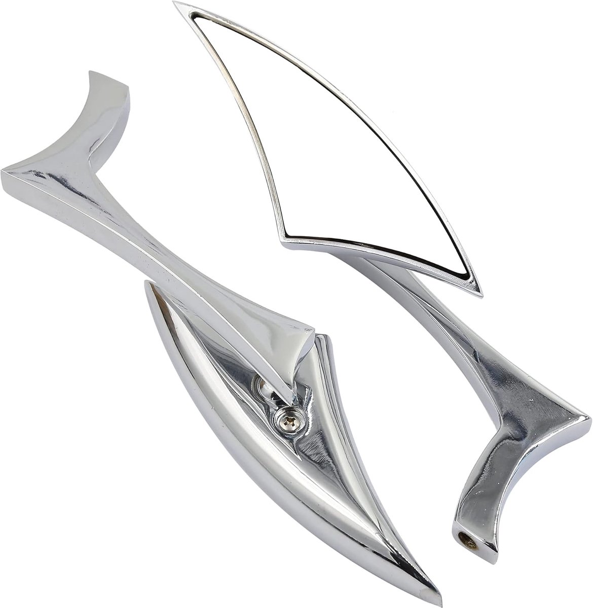 sourcingmap 2 stks Chrome 10 mm/8 mm Motorfiets Cruiser achteruitkijkspiegel zijspiegels