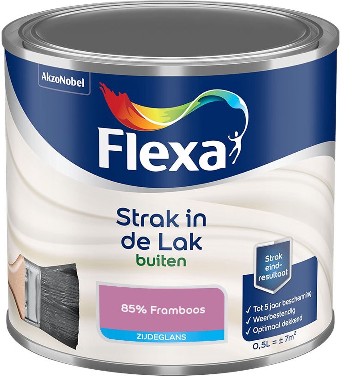 Flexa - Strak In De Lak Buitenlak Zijdeglans - 85% Framboos - Mengverf - 500 Ml