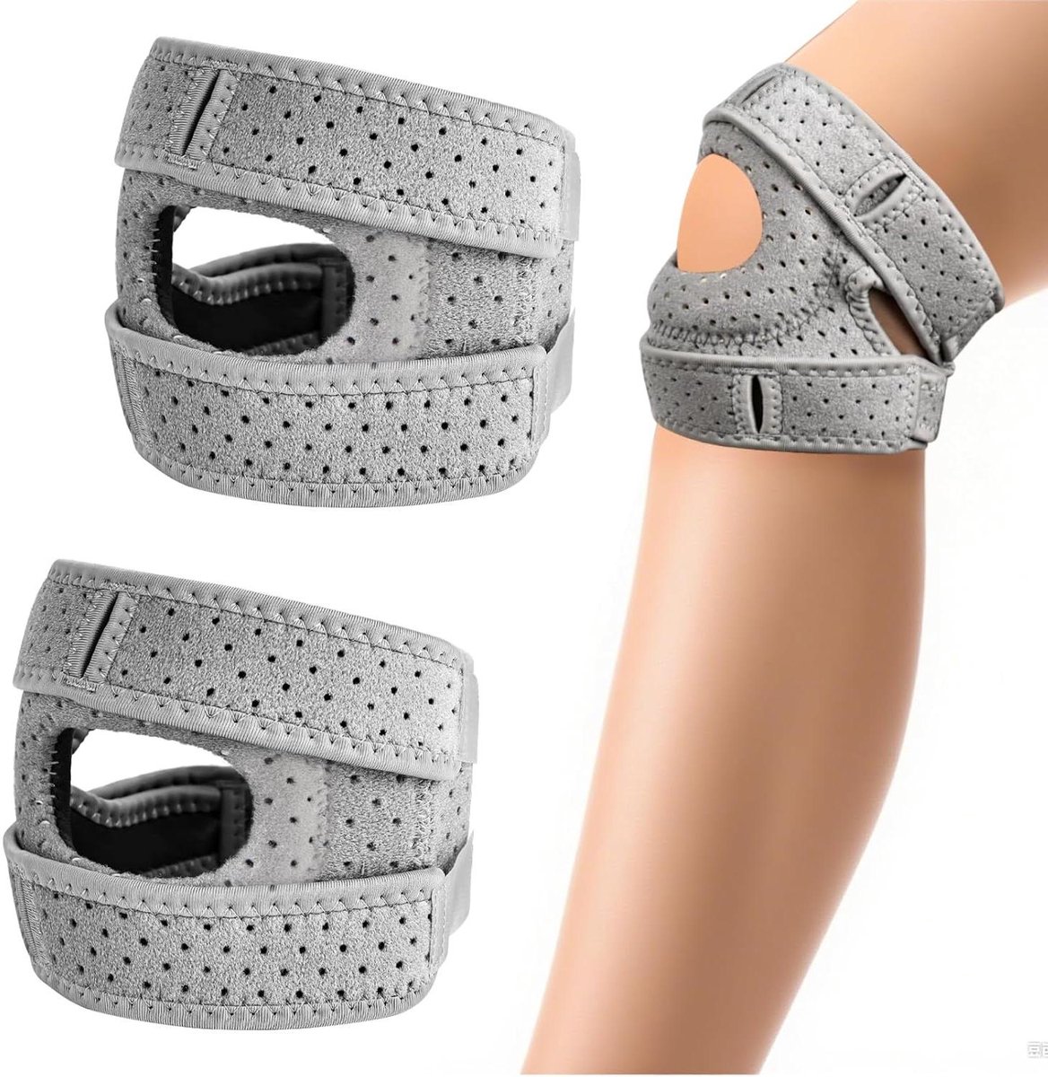 Kniebrace - Kniebandage Stabilisatie - Sportondersteuning - Gerichte Compressie - Maat L 2 Stuks - Zwart