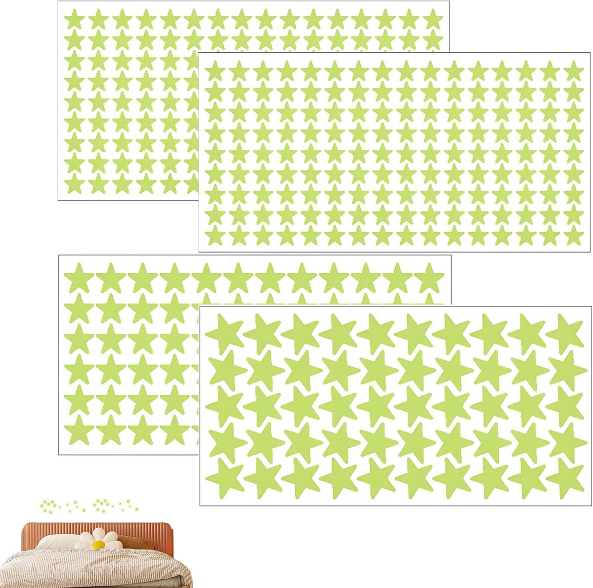 Sterren Kamer 410 Zelfklevende Glow in the Dark Sterren met Creatieve Sterrenbeeldhandleiding Fluorescerende Muurstickers voor Slaapkamer Plafond en Wanddecoratie