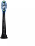 Zwarte Philips Sonicare C3 opzetborstel met blauwe, witte en groene borstelharen.