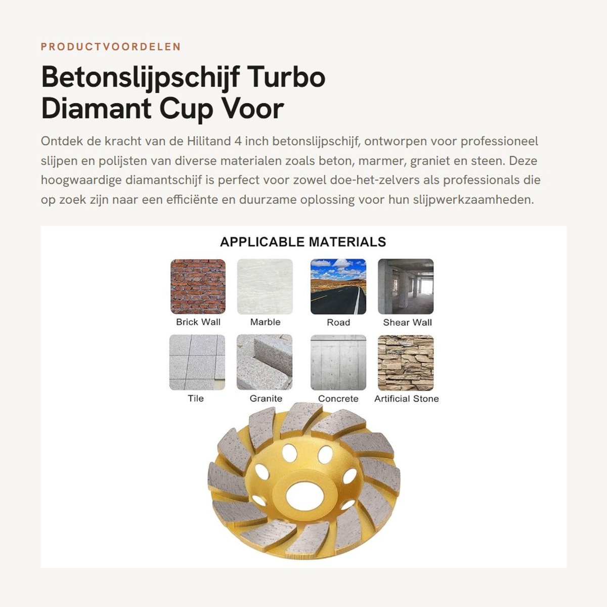 Dailygoods- Beton Slijpschijf 12 Segmenten - Slijpschijf voor Beton - Slijpschijf voor Marmer - Slijpschijf voor Steen - Slijpschijf voor Cement - Hoge Hardheid en Duurzaamheid