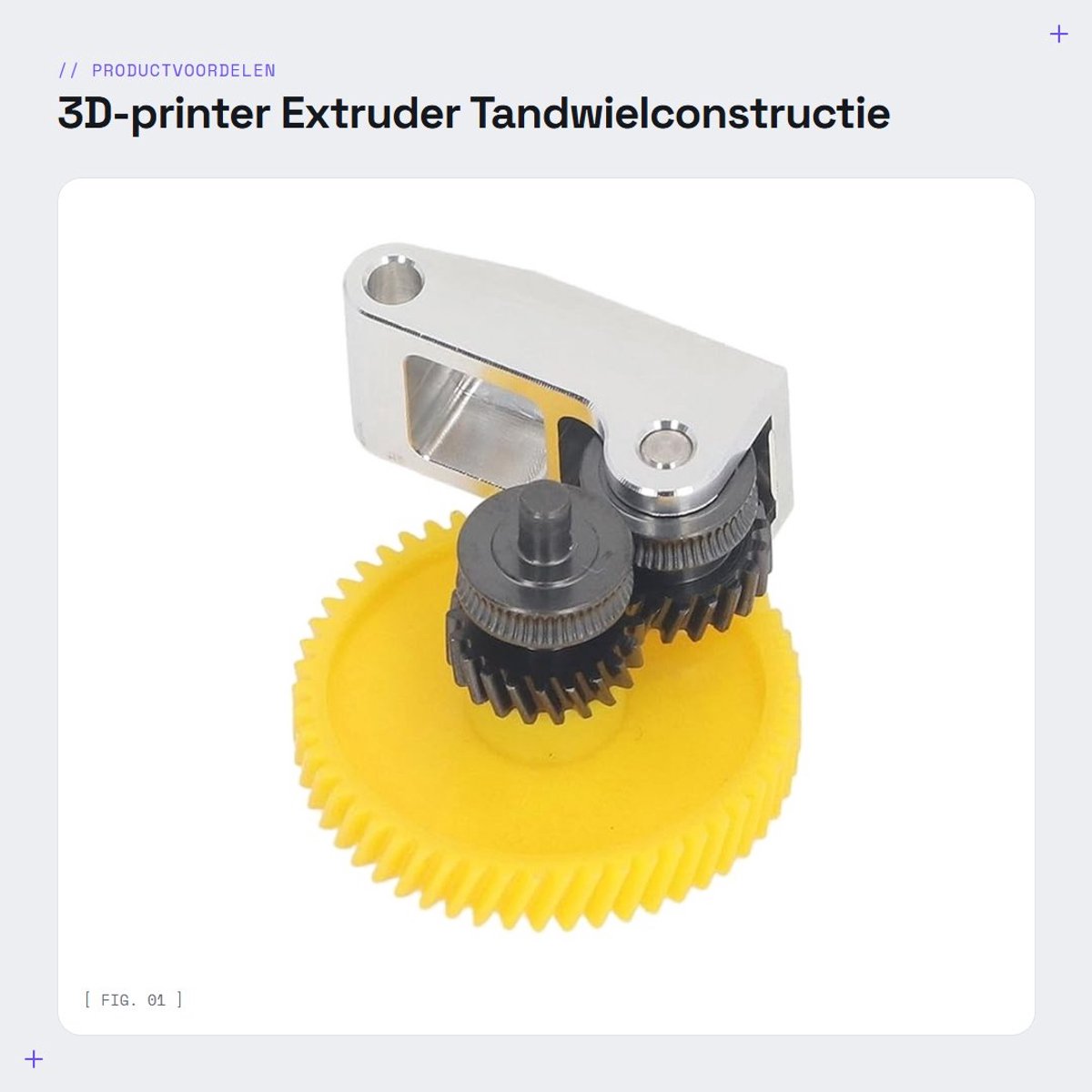 Dailygoods- Extruder Robuuste Constructie - Tandwielset - Aluminium Handgreep - 3D-printeraccessoires - Gehard Staal - Verbeterde Printmogelijkheden - 3D-printeronderdeel