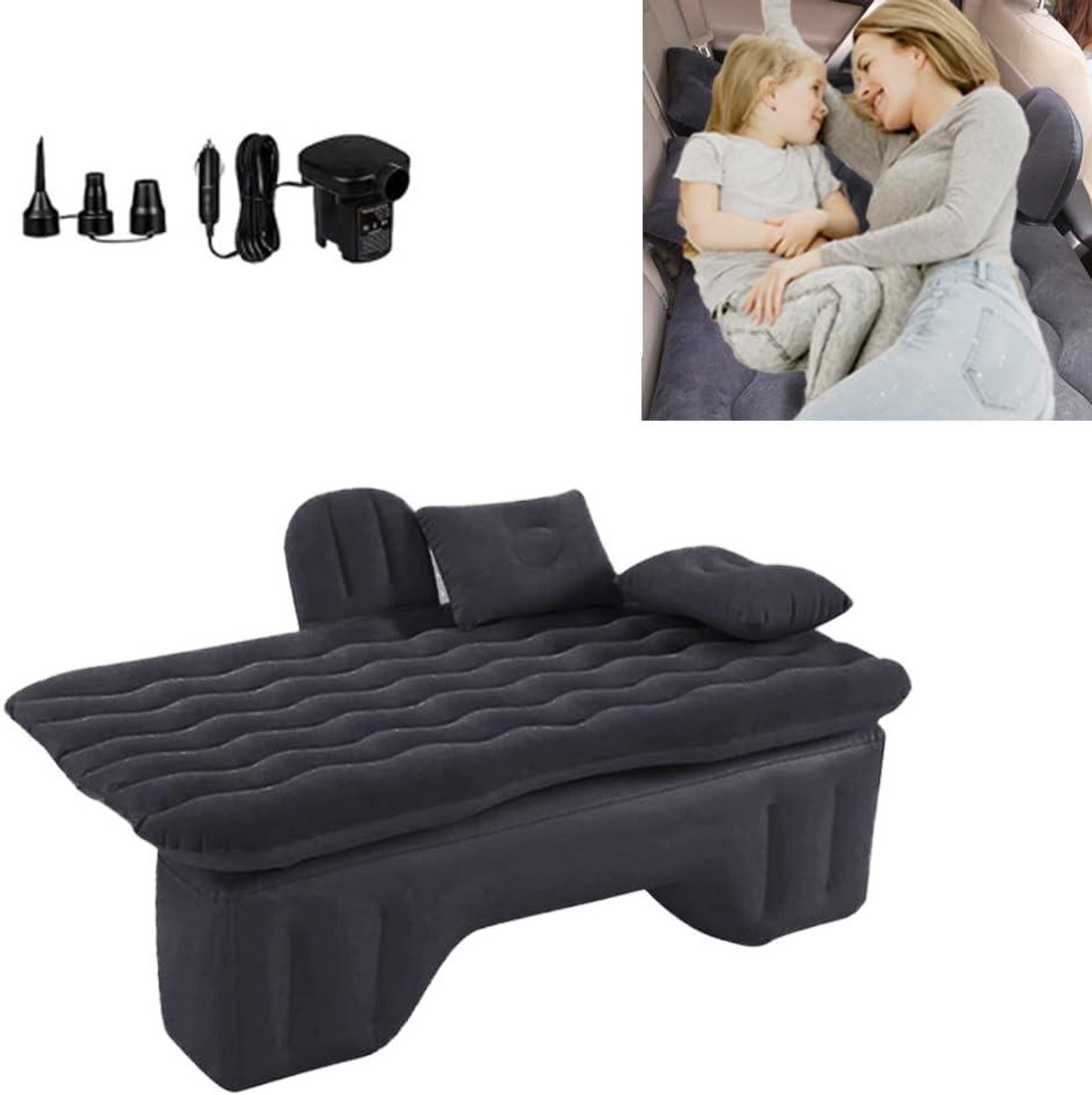 Luchtbed Auto - Slaapmat - Reizen en Kamperen - Inclusief Pomp - 135x70 cm - Zwart