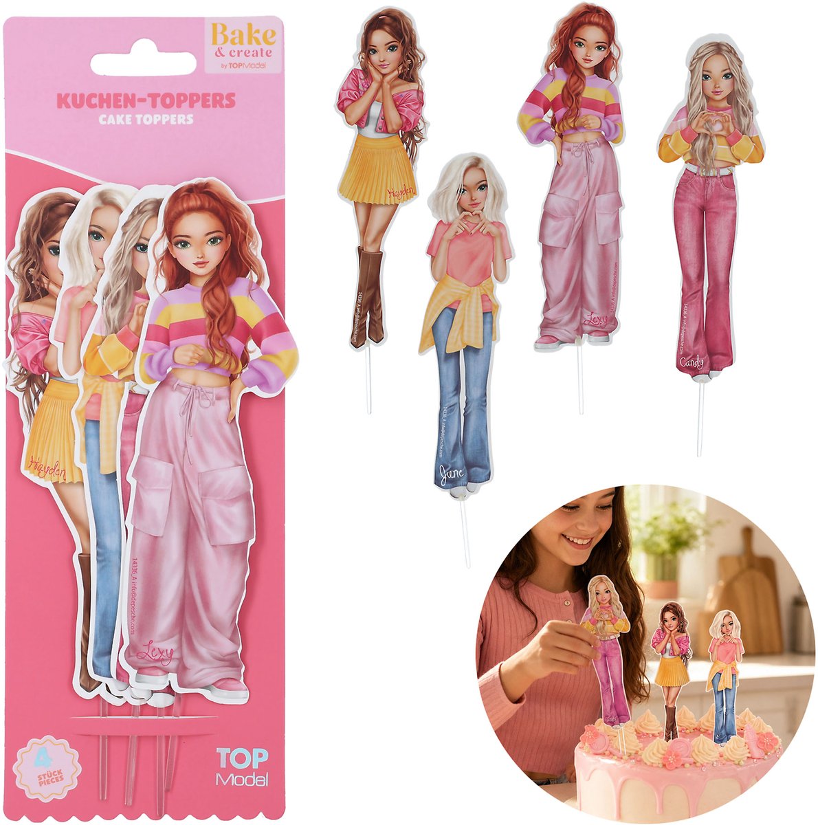 Depesche - TOPModel taartentopper, 4 stuks - BAKE and CREATE