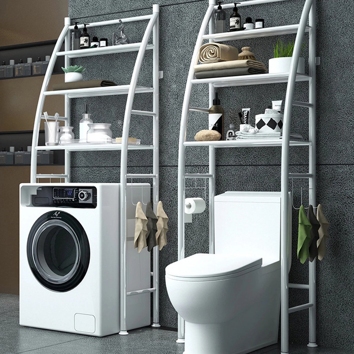 Dailygoods Drie-laags metalen opbergrek boven toilet badkamer organizer veelzijdige opbergplank woonkamer opbergrek met