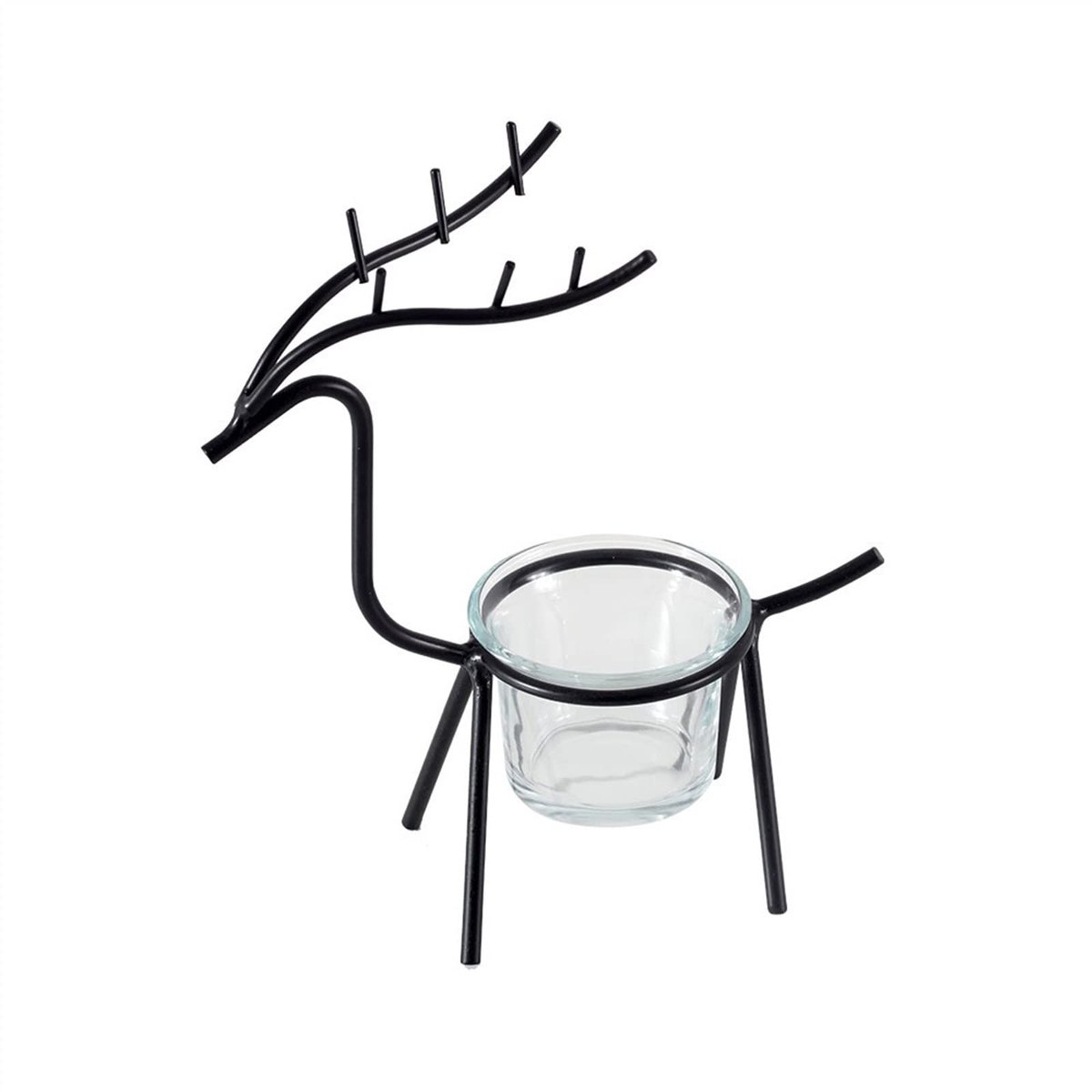 kandelaar standaard creatieve herten kandelaar decoratie woonkamer tafel romantisch kaarslicht diner rekwisieten ornament kandelaar houders (kleur: B) (zwart)