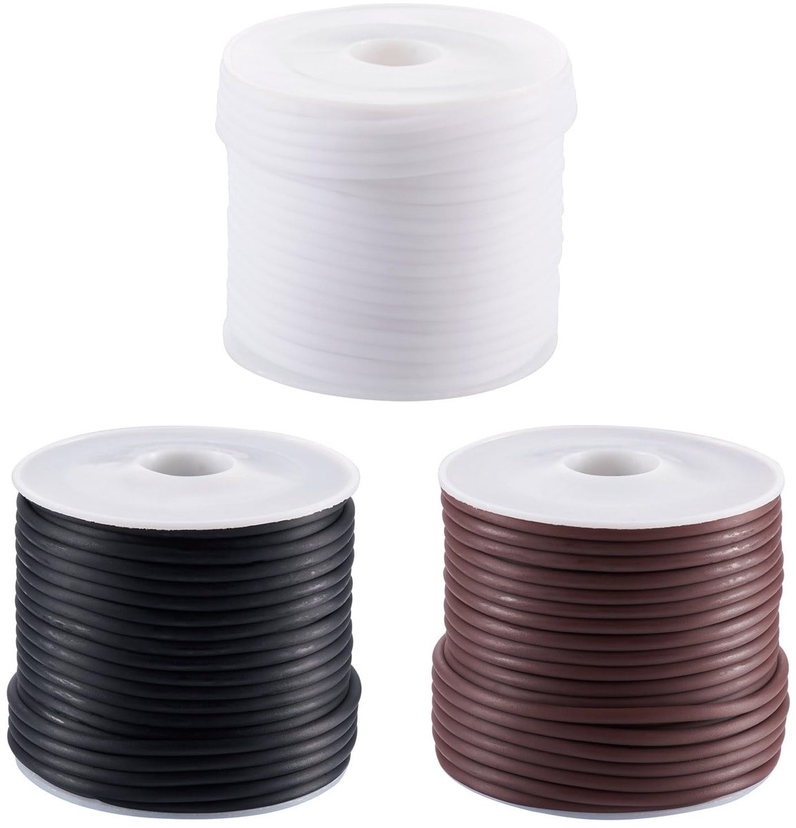 Pandahall 30M holle pijp PVC buisvormige synthetische rubberen koord buis draad gewikkeld geheugen draad voor ketting armband sieraden maken 3 kleuren