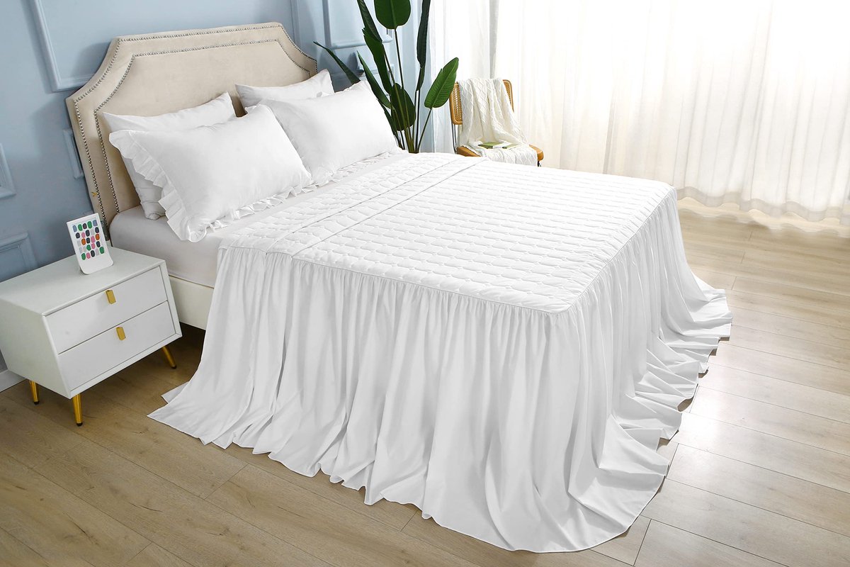 Bedsprei doorgestikt elegant 1 stuk (150 x 200 cm + 75 cm lang) geen kussensloop