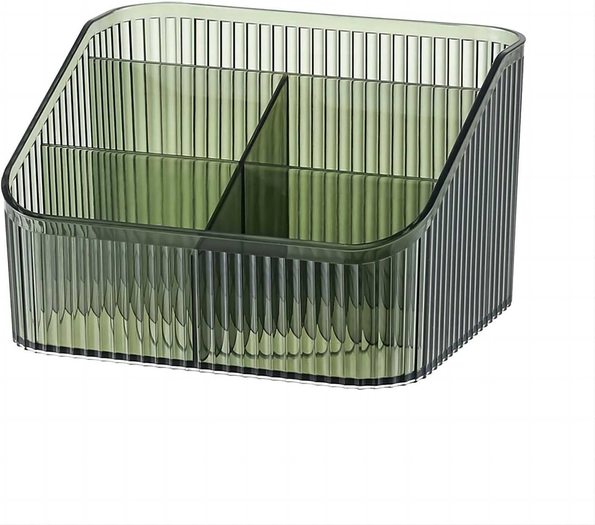 Grote Capaciteit Make-up Borstelhouder met 5 Sleuven, Vintage Gestreepte Organizer voor Make-up, Perfect voor Vanity Decor en Badkameropslag