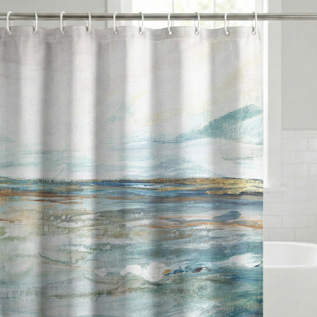 Douchegordijn van 100% polyester met 12 haken - douchegordijnen voor badkamer - art douchegordijn van PI Creative Art