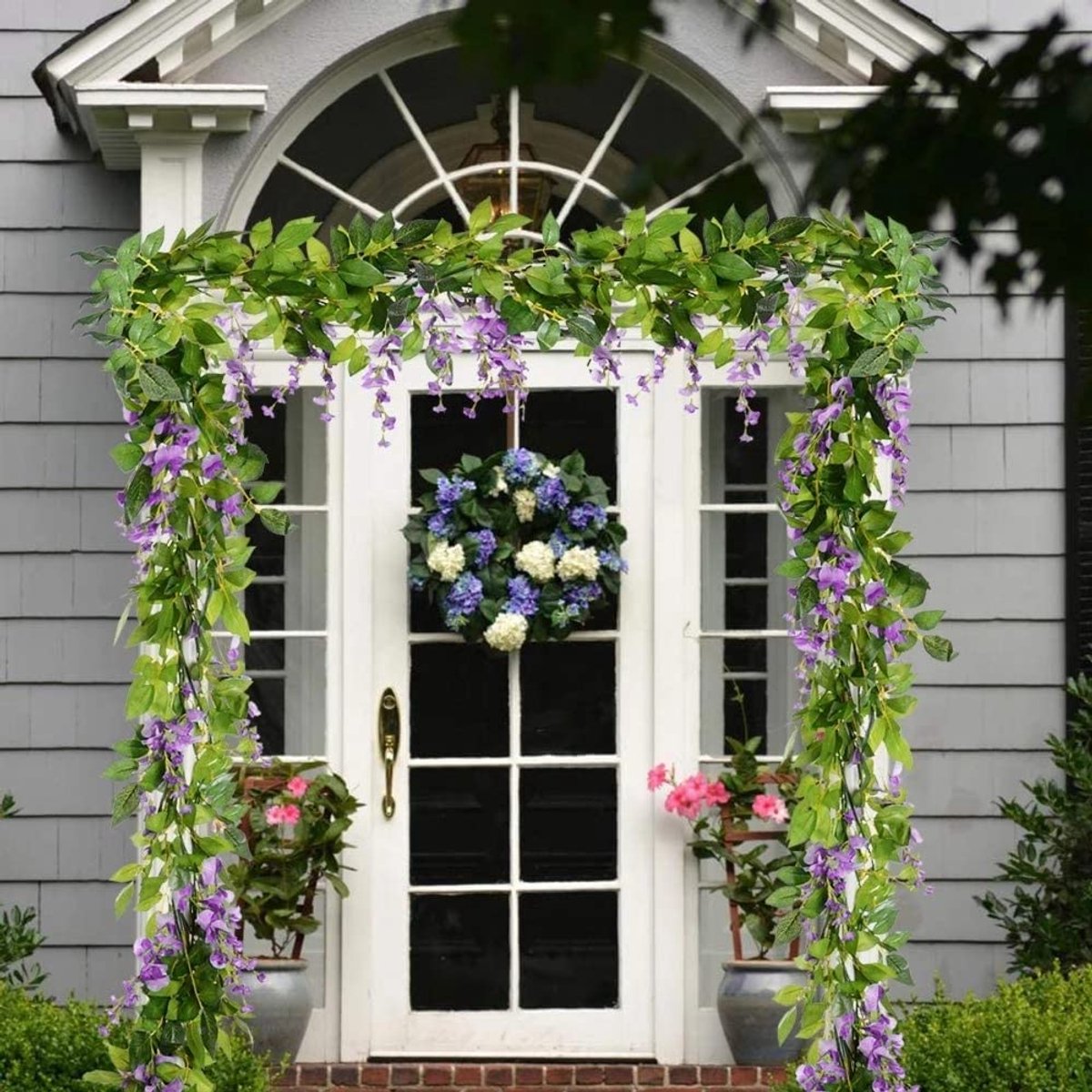 2 stuks 180 cm nep blauweregen kunstmatige blauweregen wijnstok slinger simulatie klimplanten wijnstokken slinger klimop planten voor tuin thuis feest bruiloft decor muur trap balkon patio