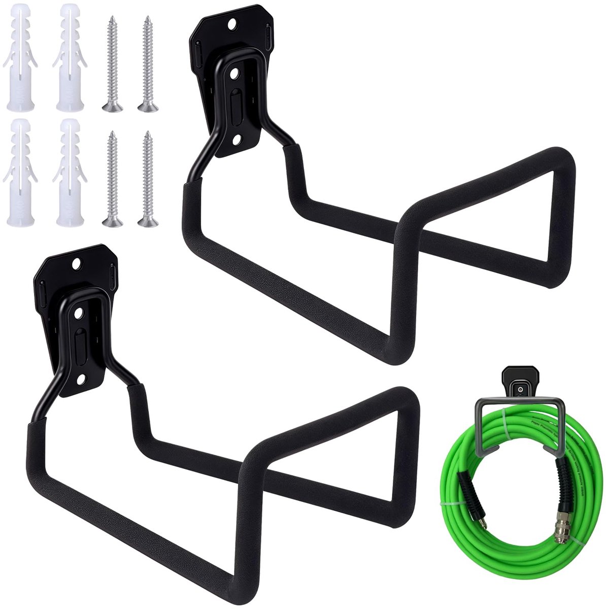 2 stuks, voor aan de muur, waterslanghouder, metalen slanghouder, metalen slanghouder voor aan de muur, wandmontage, tuinslanghouder van metaal