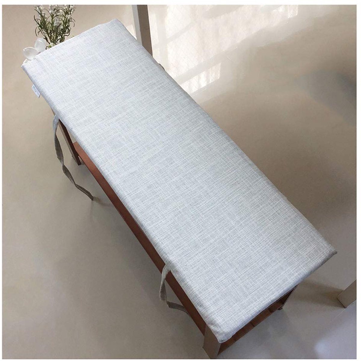 Bankkussen zitkussen, effen kleur moderne rechthoek 2/4 cm dik antislip zacht bankkussen geschikt voor binnenterras terras rechthoekig bankkussen meerdere maten - lichtgrijs 87 × 28 × 4 cm (34 × 11