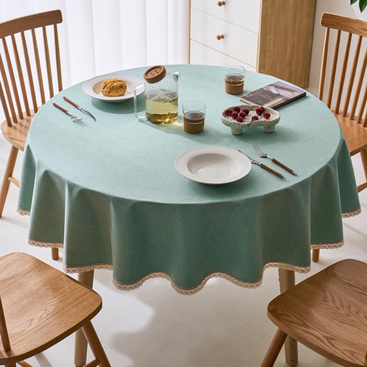tafelkleed, vlekbestendig gecoat waterdicht afwasbaar tafelkleed groen B diameter 120 cm