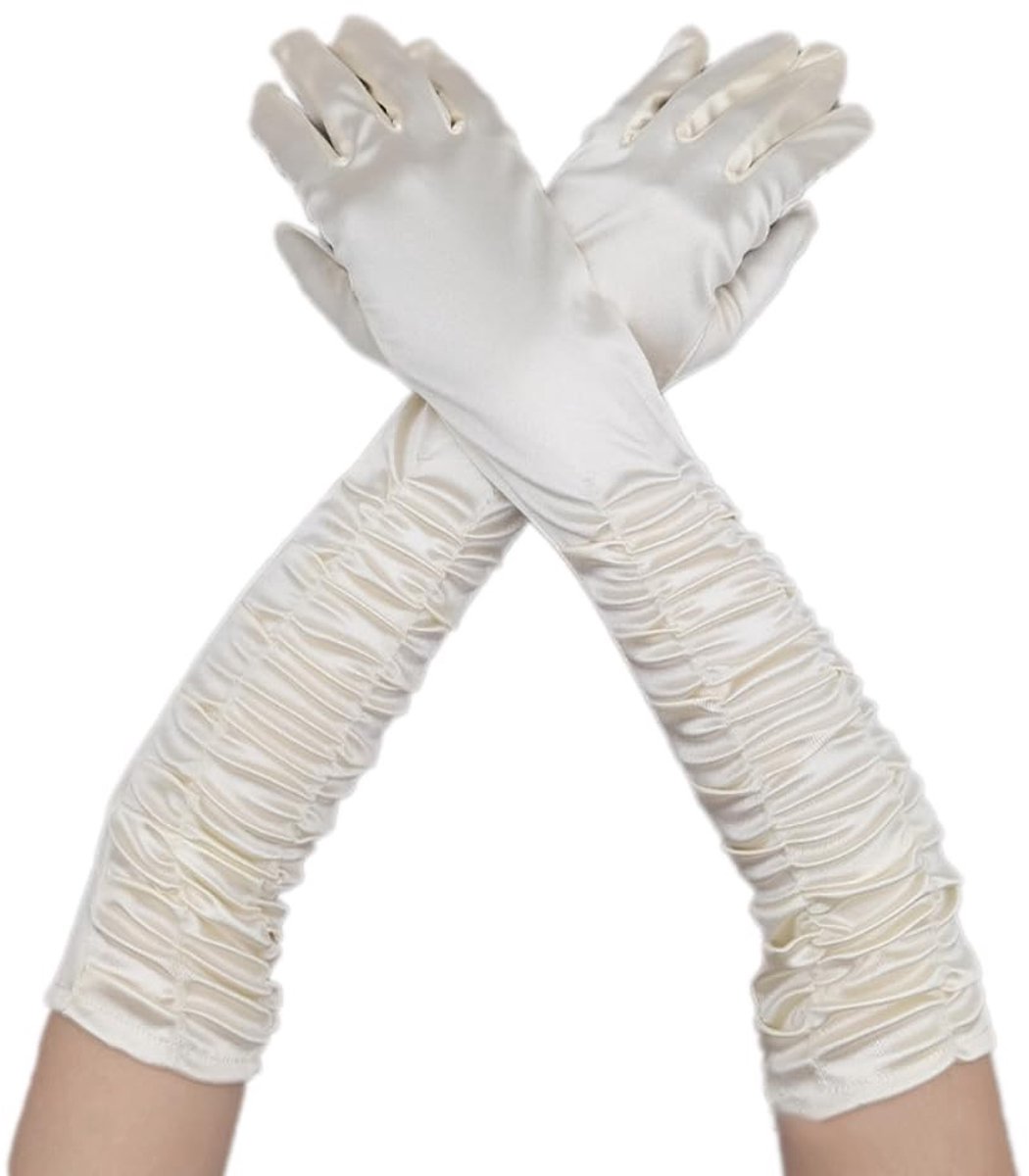 Dailygoods- Handschoenen Lange - Satijnen Handschoenen - Avondhandschoenen - Operahandschoenen - Sexy Bruiloftshandschoenen - Eén Maat Past Meeste Mensen