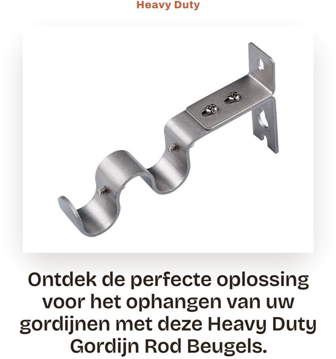 Dailygoods- Gordijnbeugels Heavy Duty - 3 Stuks - Gietijzer - Antiroest - Voor Raamgordijnen - Eenvoudige Montage - Gordijnsteunen