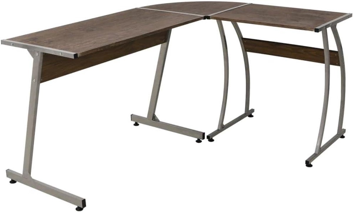 Hoekbureau Bruin - L-vorm bureau Studiebureau - Thuiswerk Inrichten - Gemanipuleerd Hout - 103 x 82 x 9 cm - Bruin