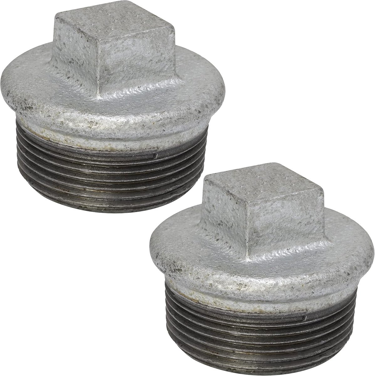 - C65024 - Set met 2 schroefdraaddoppen 1 1/2 inch (1 1/2 inch) voor het schroeven van gietijzer - verzinkte afwerking - hydraulische slang verwarming sanitair installatie van waterzuiveringssysteem