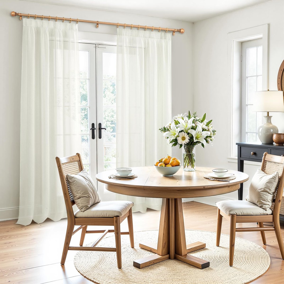 Gordijnen met plooiband, gordijn, crème, 1-delige set, 150 cm lang, 200 cm breed, gordijnen, crème, kort, transparant, modern, voor woonkamer, raam, slaapkamer, elegant