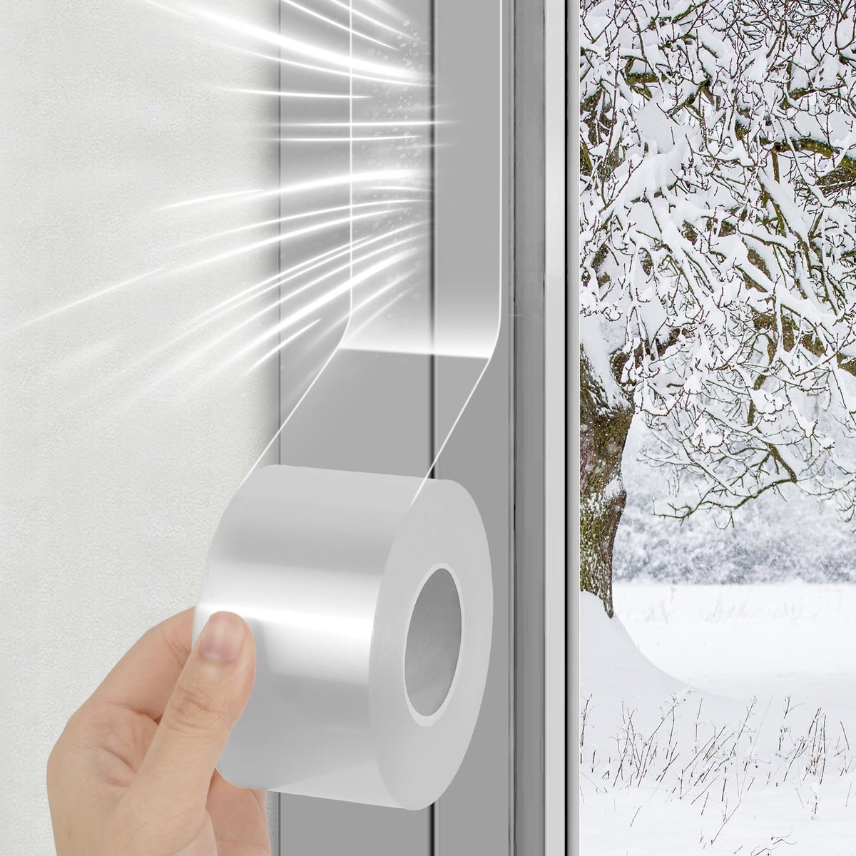 Raamafdichting Weerbestendige Afdichtingstape 5cm*10m Waterdichte Raam Tocht Isolatie Afdichtingsfolie Tape, Geen Restanten Tape, Plakband, voor Winter, Deur Tochtstopper Dak