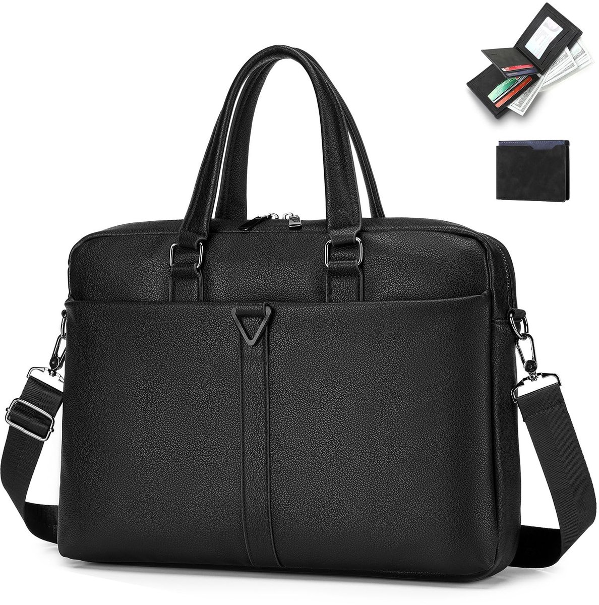 SolidKeus - Laptop Bag en Wallet Set van PU Leer met Laptopcompartiment