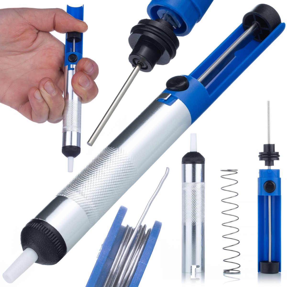 Rosfix Soldeerzuiger Handpomp - PTFE Teflon Tip Antistatisch - Aluminium Behuizing