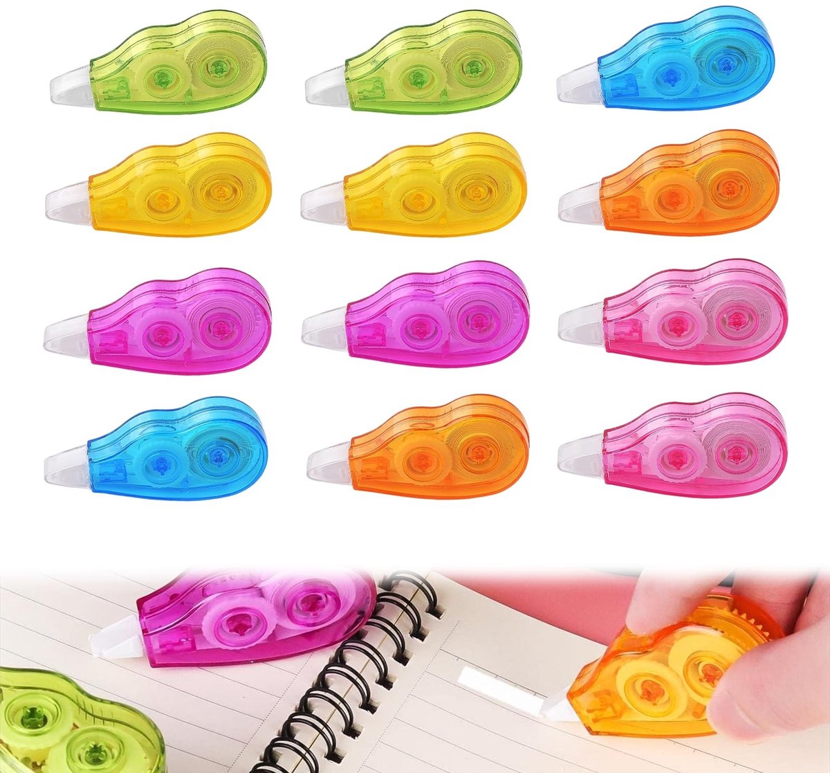 Omgoods - Set van 12 Mini Correctietape voor Thuis en Kantoor