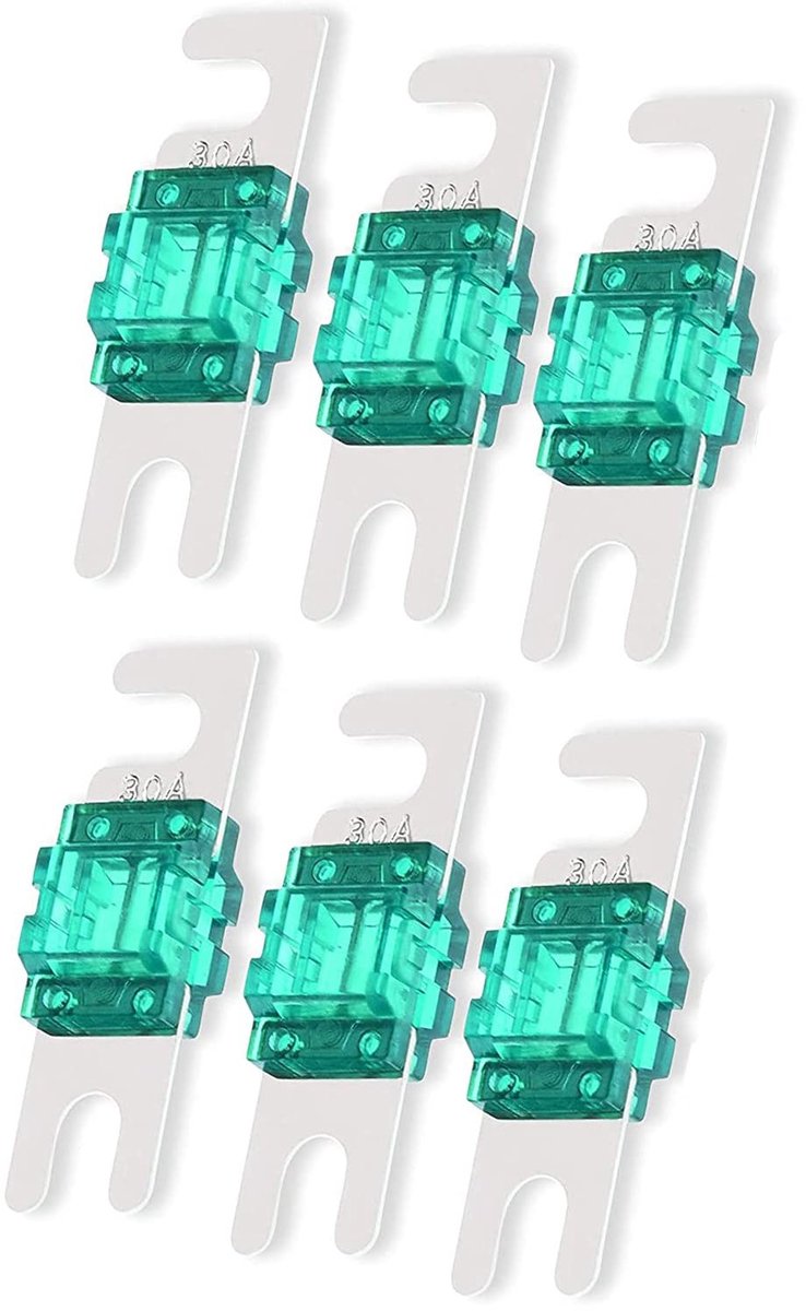 6Pc 30A Mini ANL Zekeringen voor Auto en Marine Audio Video Systemen en Elektronica