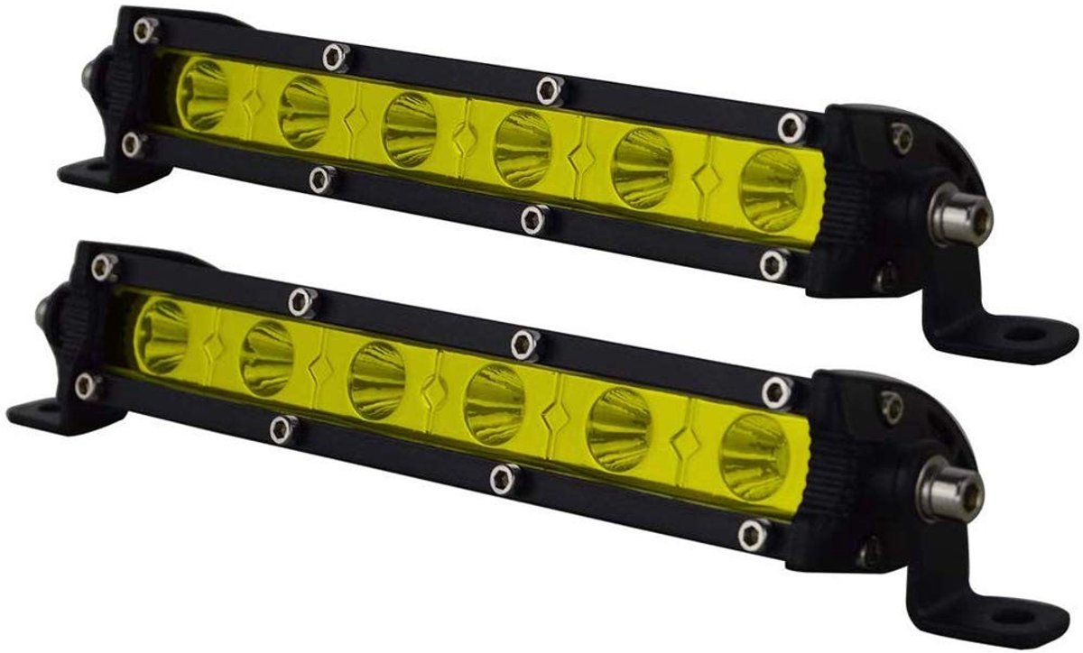 Elzusha - 2x LED Werklamp 30W Geel Licht 18cm - IP67 Waterdicht 12V/24V