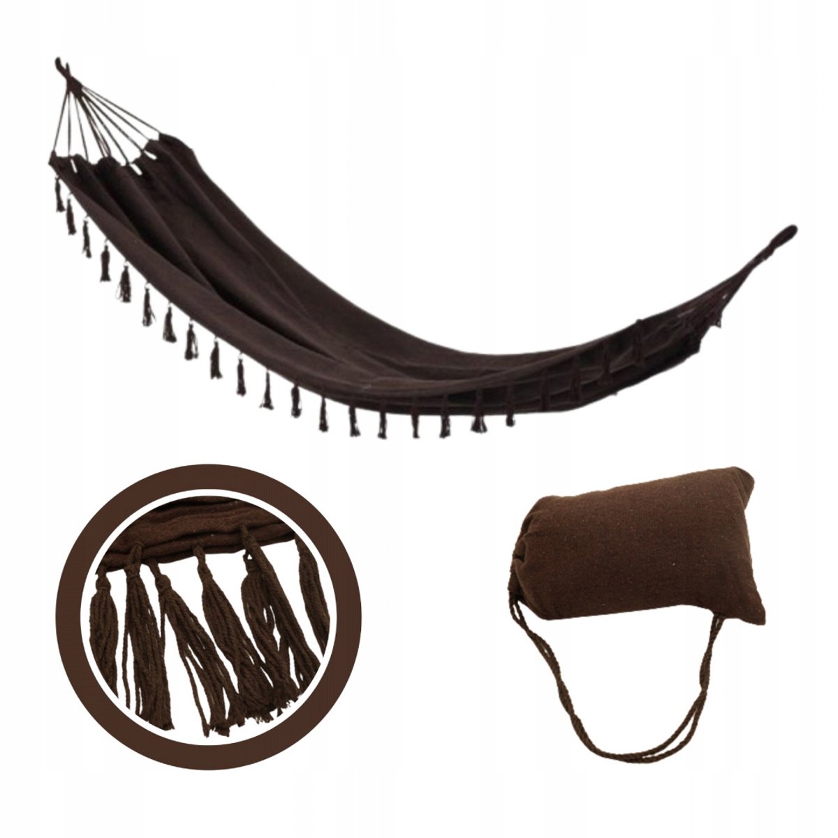 Boho Hamak z Frędzlami 200x100cm - Ideaal voor balkon, terras, tuin
