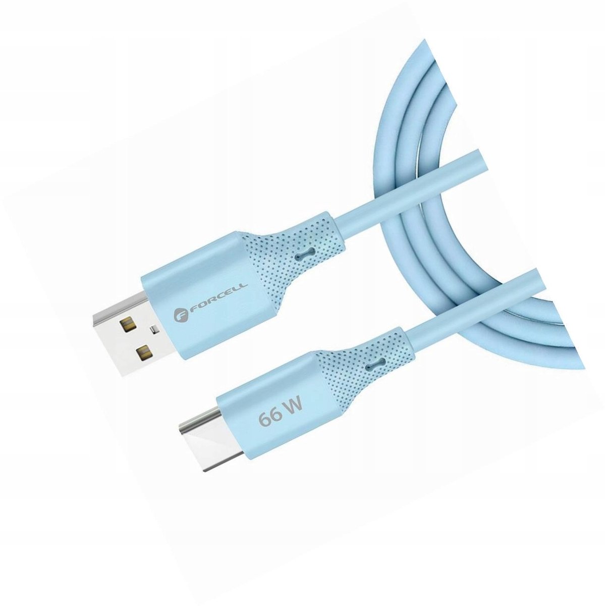 Forcell USB-A naar USB-C Kabel 1m 66W Blauw Android Auto