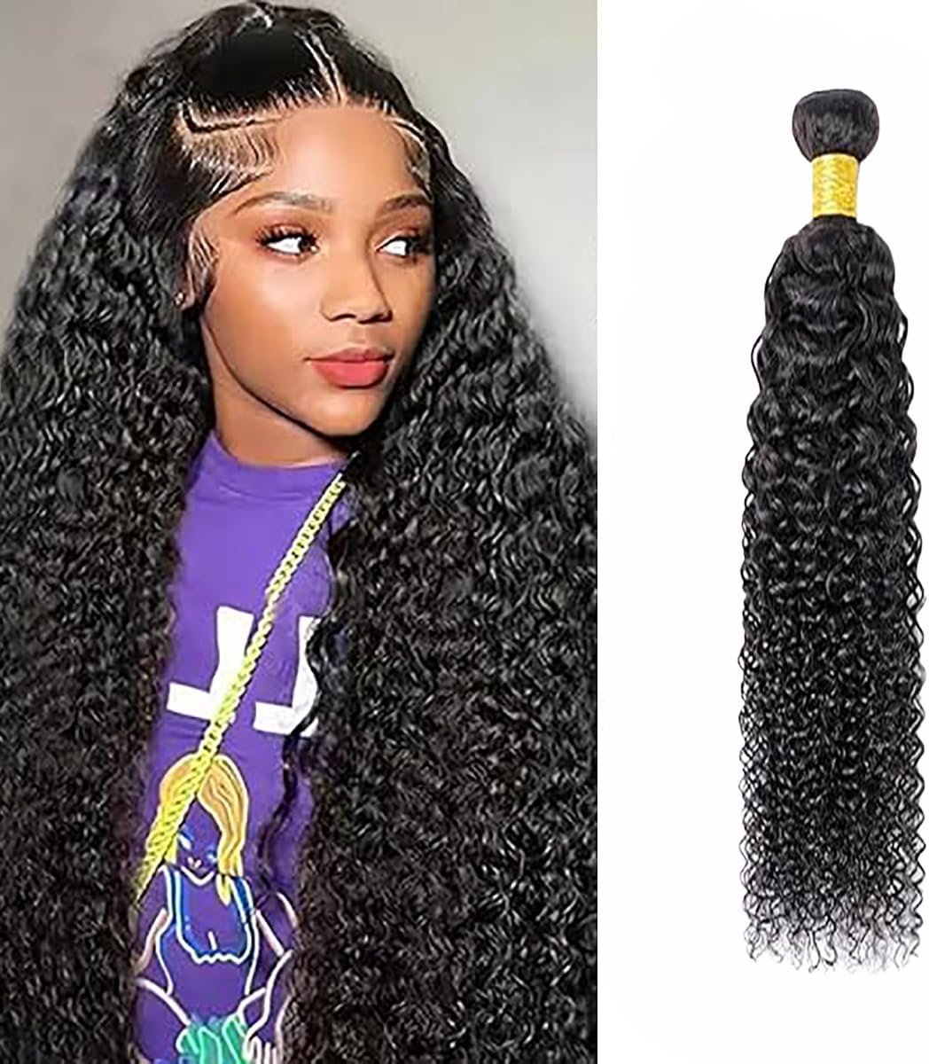 Wave Human Hair Bundles Unprocessed Human Hair Extensions Natural Black #1B Color Double Weft Weave Single Bundles 50g/Piece for Woman 14 Inch