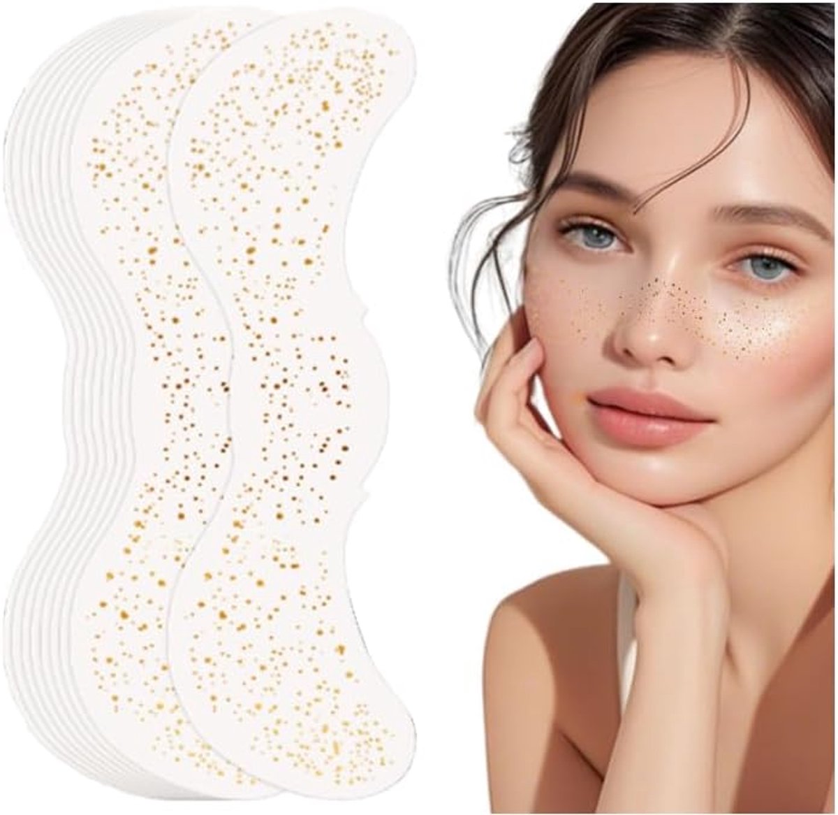 10 stuks glitter sproeten tattoo-folie, gouden sproeten | Stickers waterdicht sproeten design gezicht tattoo glitter party accessoires voor party festival Kerstmis (type B)
