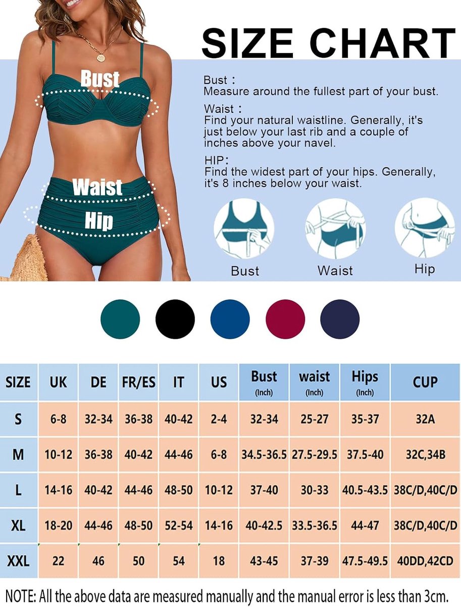 Badpak voor dames, 2-delig, hoge taille, platte buik, bikiniset, push-up, gevoerd, sexy, bikiniset met beugels, zwemkleding, beachwear