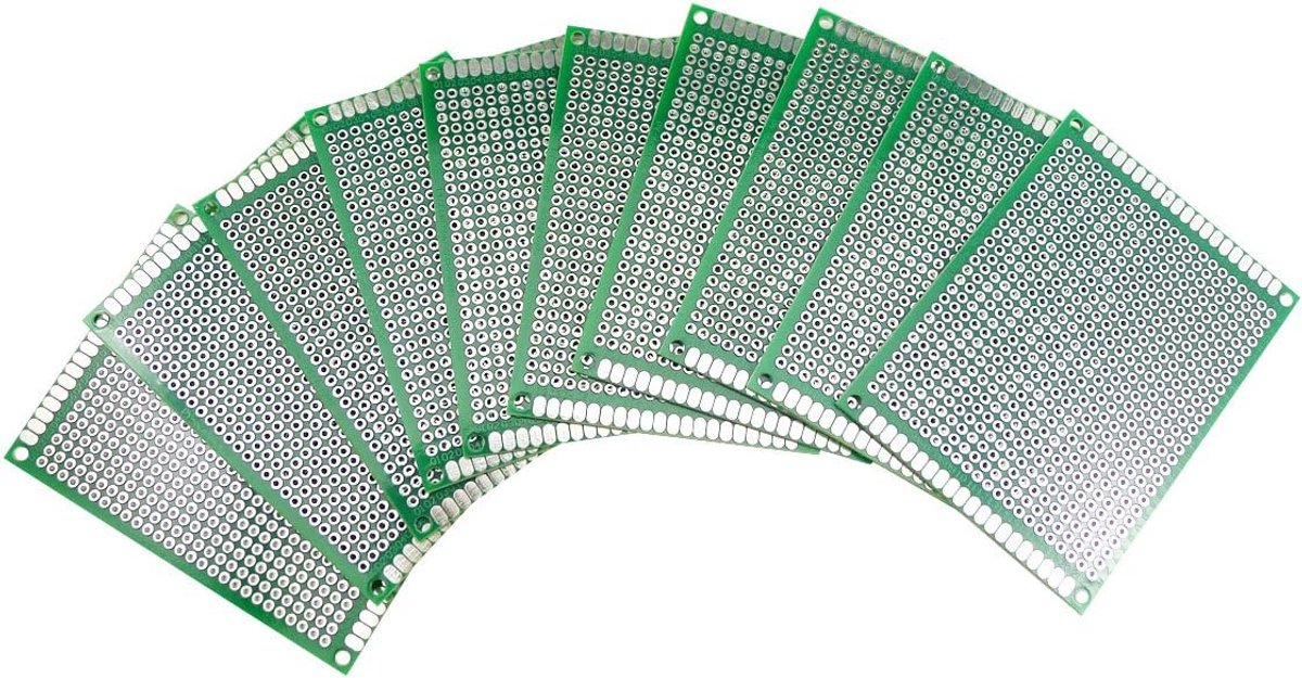 10 stuks. Double Side PCB Board gatenroosterplaat gatenroosterplaat printplaat, 6 x 8 cm.