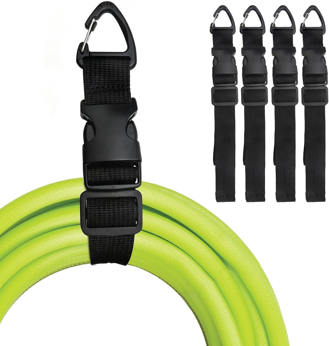 Set van 4 verlengkabels organizer & hanger, verstelbare slanghouder met driehoekige gesp voor touwen, kabels en slangen in garage en werkplaats