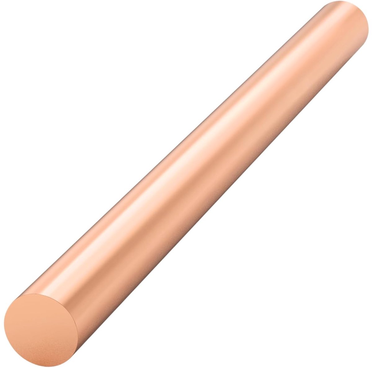 Staaf van puur koper, diameter 10 mm, lengte 250 mm, massief koperen staaf, draaibankstang, 99,9% puur koperen staven voor doe-het-zelf metaalhandwerk, hobby's, doe-het-zelf sieraden, 1