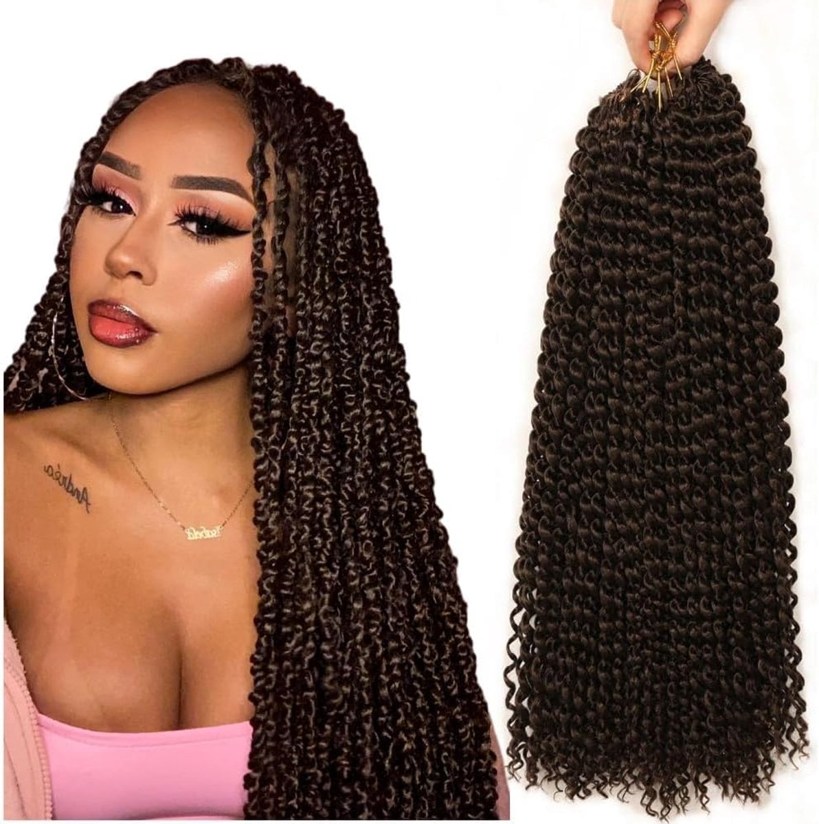Twist Haar 7 pakketten 24 inch watergolf haakhaar extensions (4#)