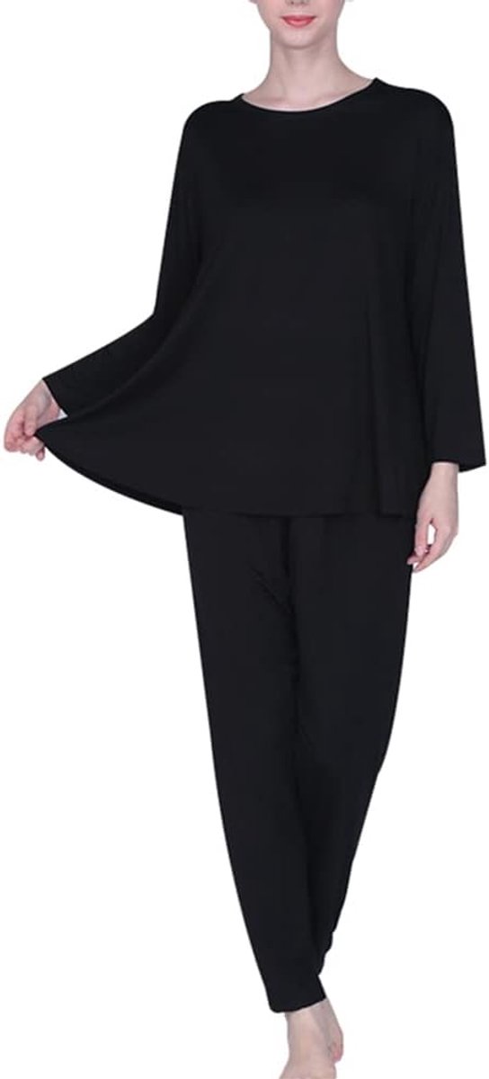 Amropi Pyjama met lange mouwen voor dames, loungewear, volledige lengte, nachtkleding, nachtkleding
